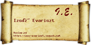 Izsó Evariszt névjegykártya